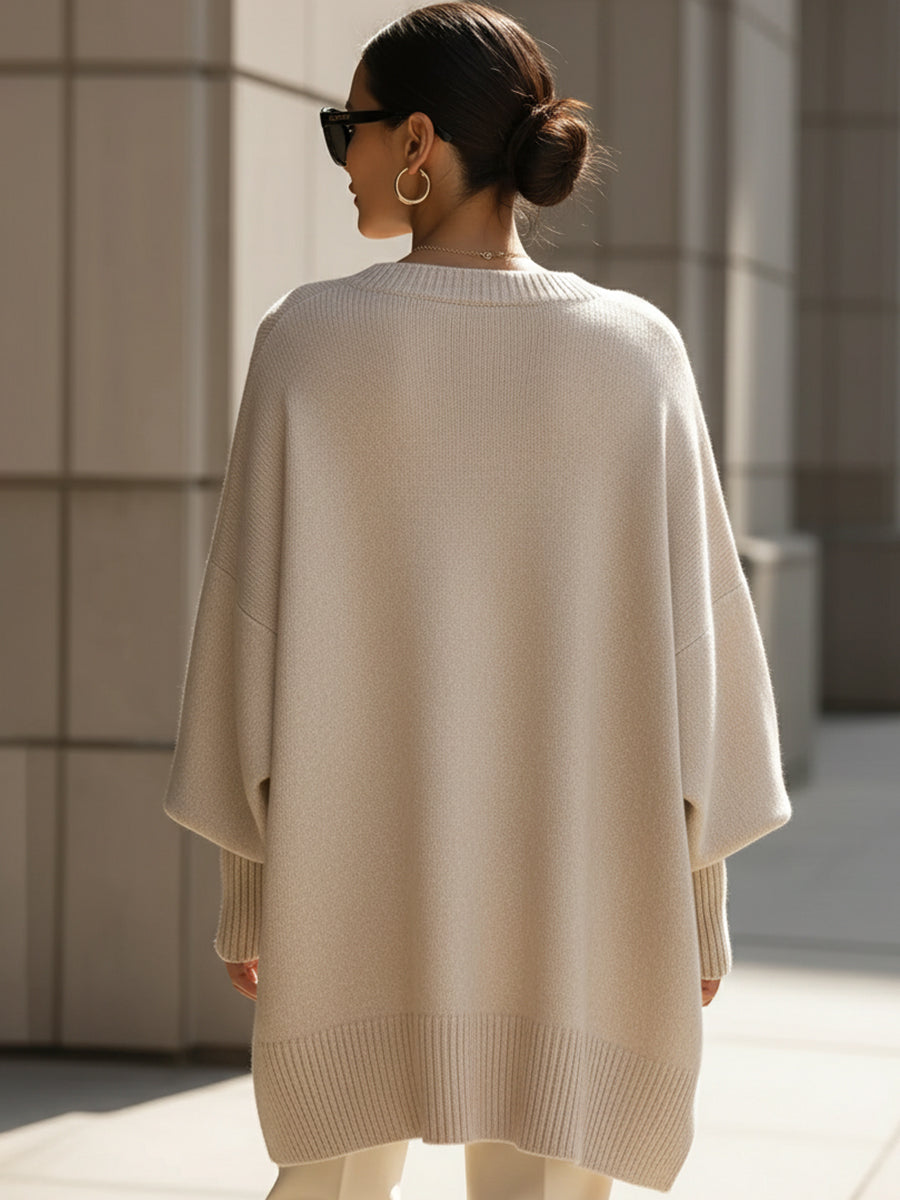 CLAIRE – ELEGANT ASYMMETRICAL KNIT SWEATER