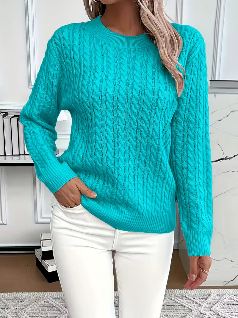 ADRIANA – CABLE-KNIT COZY LONG-SLEEVE SWEATER