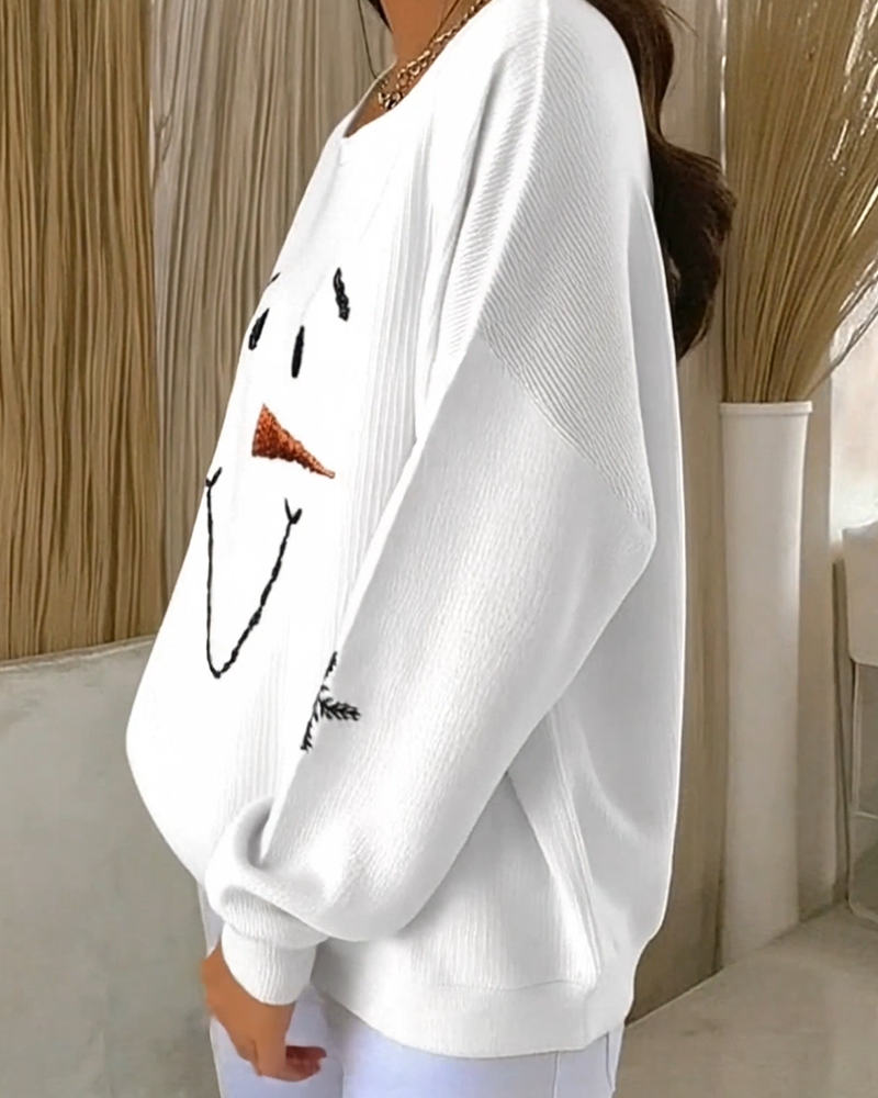 HARPER – CUTE SNOWMAN FACE SWEATSHIRT