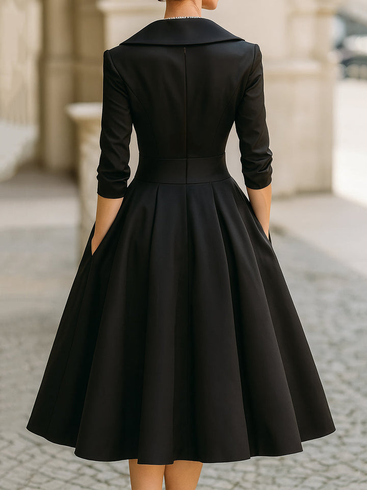 Dharmay - Elegant Long Sleeve Midi Dress
