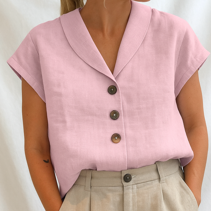 ELISE – MODERN MINIMALIST BUTTON BLOUSE
