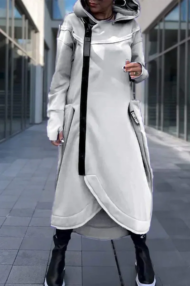 RILEY – FUTURISTIC HOODED LONG COAT