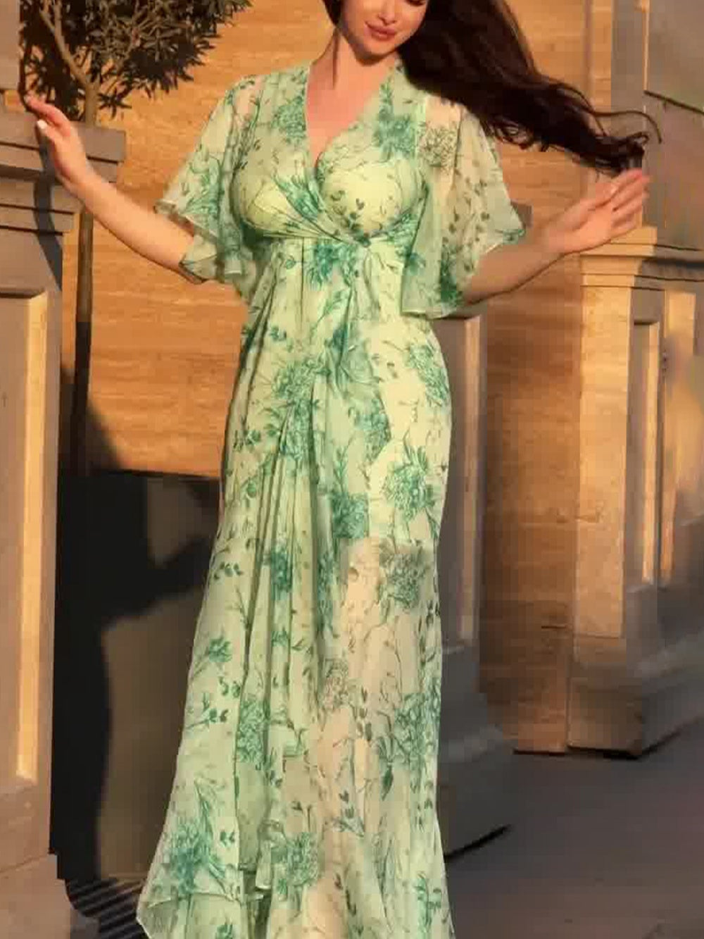 VIVIANA – BLOOMING ELEGANCE WRAP MAXI DRESS