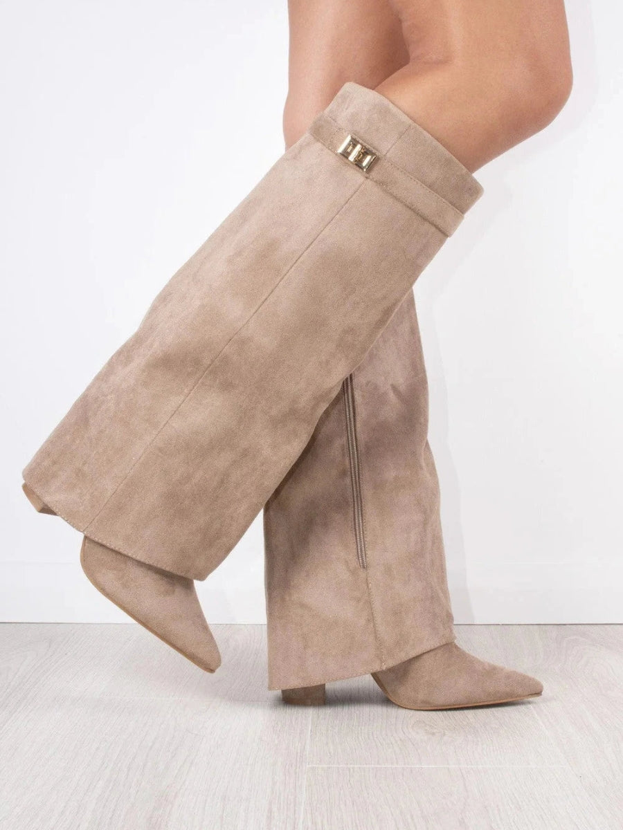 ALINA – CHIC SLOUCHY SUEDE KNEE-HIGH BOOTS