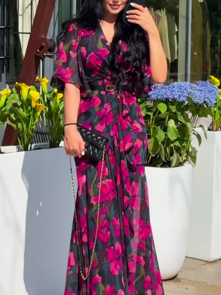 VIVIANA – BLOOMING ELEGANCE WRAP MAXI DRESS