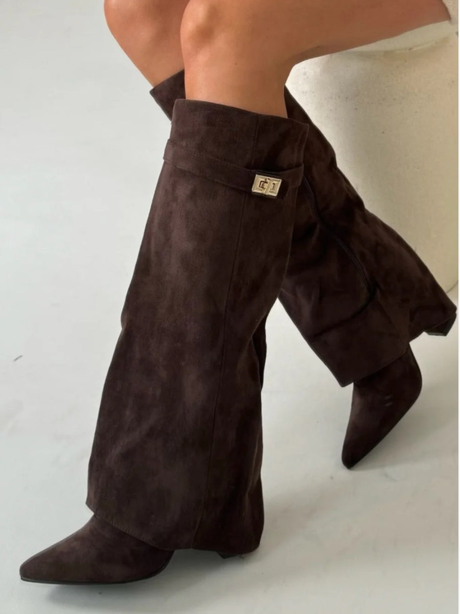 ALINA – CHIC SLOUCHY SUEDE KNEE-HIGH BOOTS