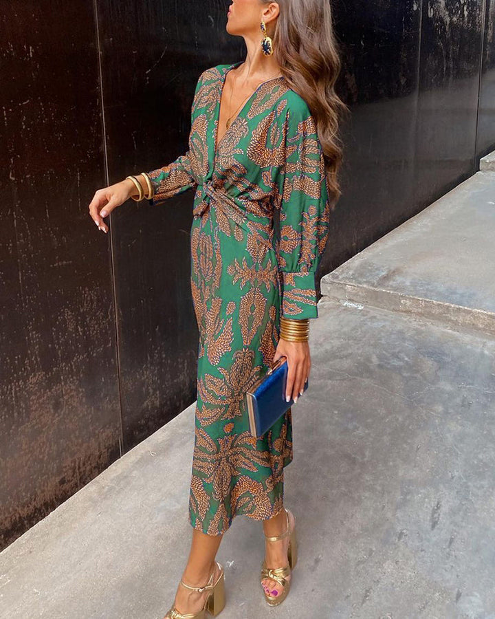 CAMILLE – GOLDEN GLANCE TWIST DRESS