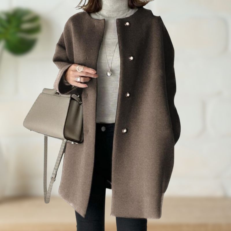 EVELYN – ELEGANT MINIMALIST BUTTON COAT