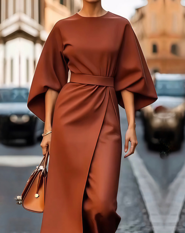 CINDY – DRAMATIC SLEEVE MIDI DRESS