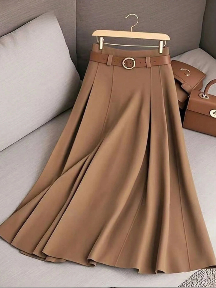 TARA – HIGH-WAIST PLEATED MAXI SKIRT