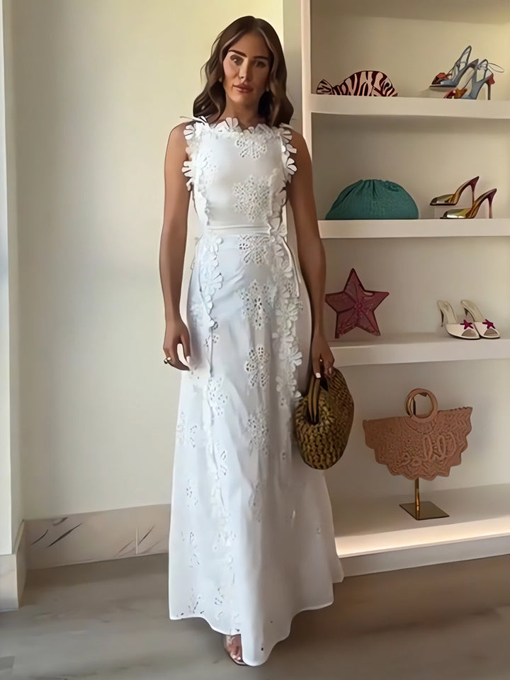 ELENA – GARDEN WHISPER EMBROIDERED MAXI DRESS