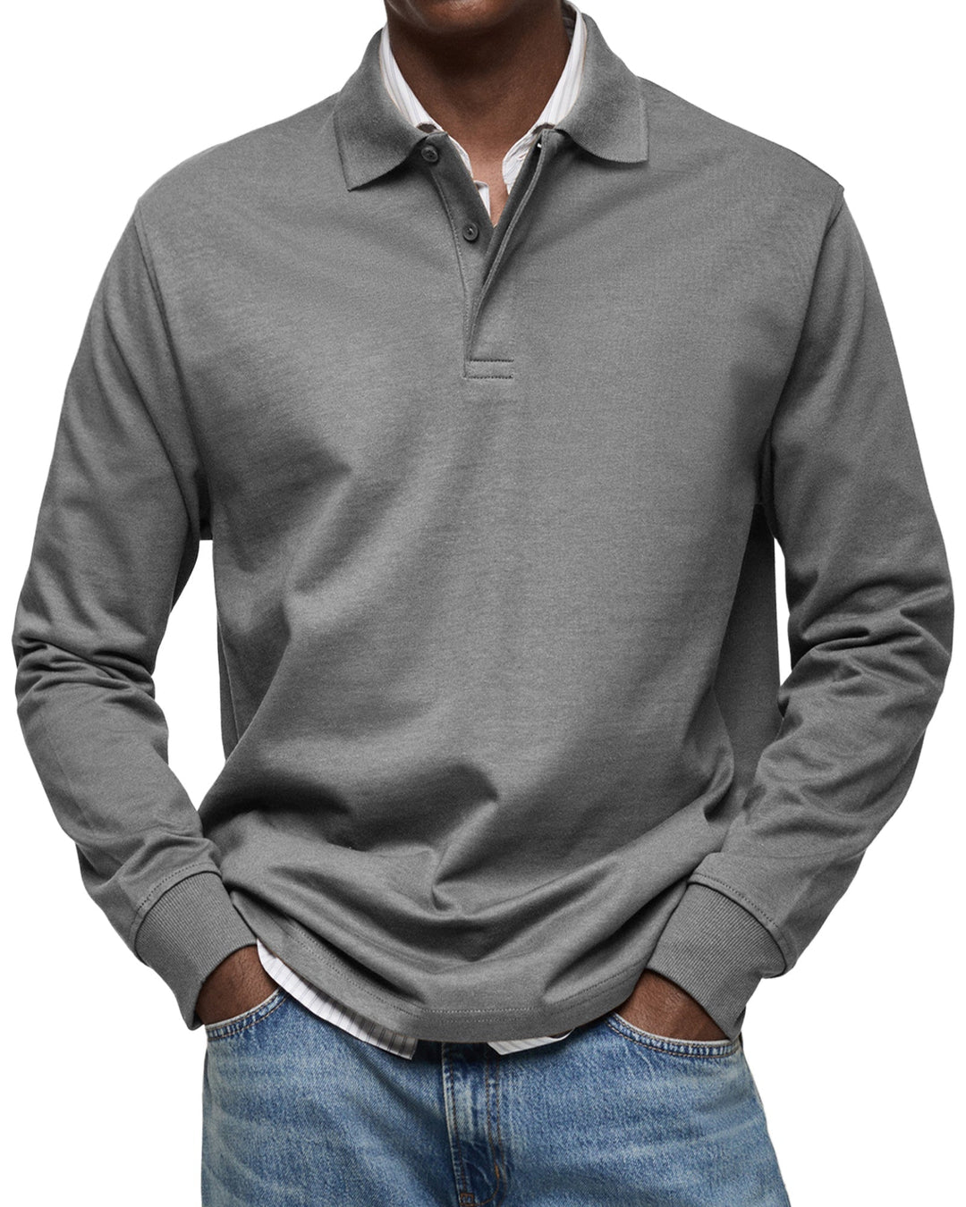 ALJUR - CASUAL LONGSLEEVE POLO