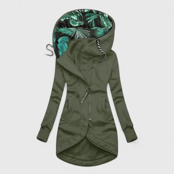 JAENA – ASYMMETRIC TROPICAL HOODIE