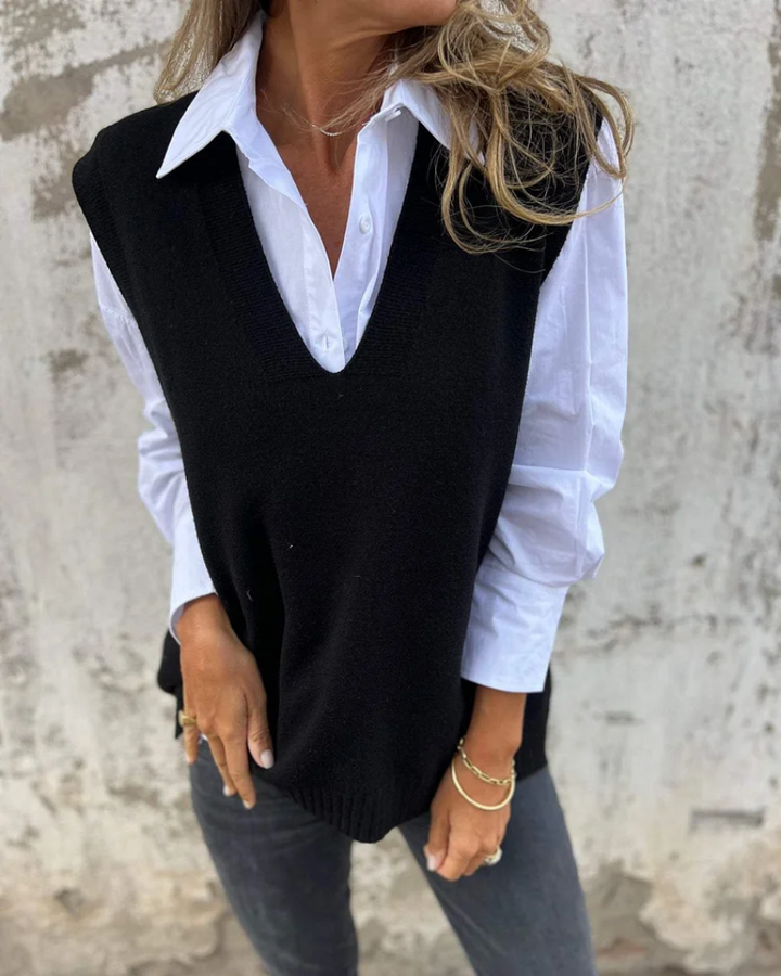 SOFIA - CHIC V-NECK SWEATER VEST