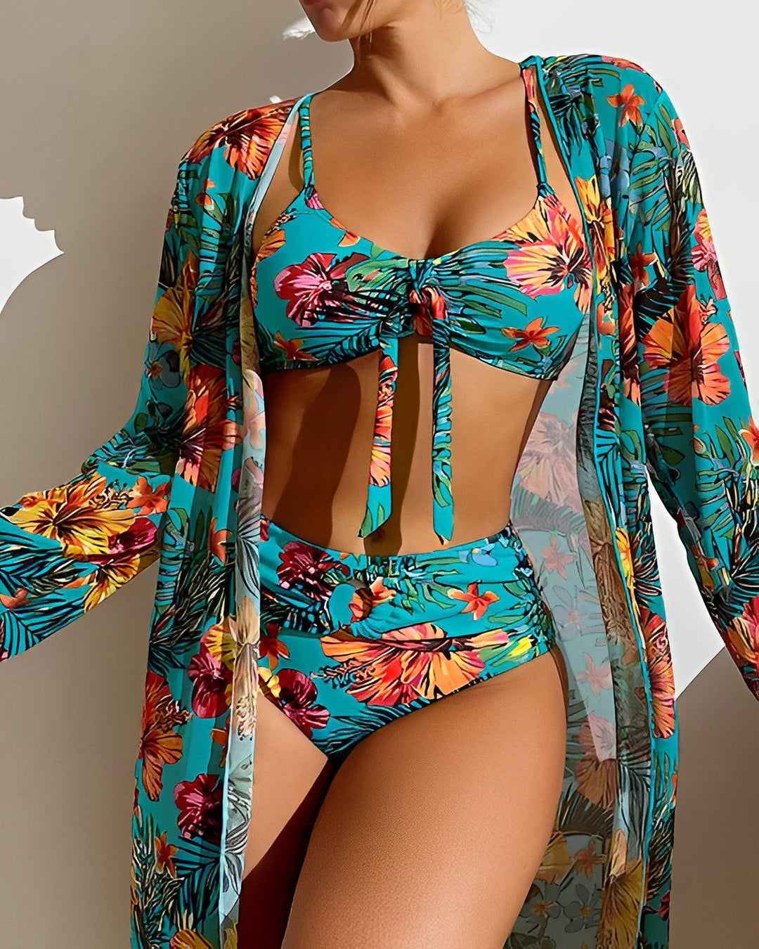 ALANI – TROPICAL PRINT BIKINI SET WITH COVER-UP