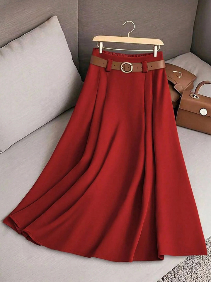 TARA – HIGH-WAIST PLEATED MAXI SKIRT