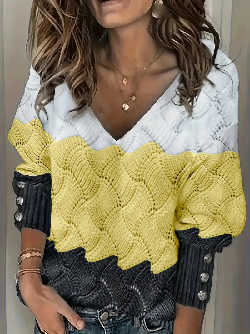 EMMA – COZY CHIC WAVE KNIT SWEATER