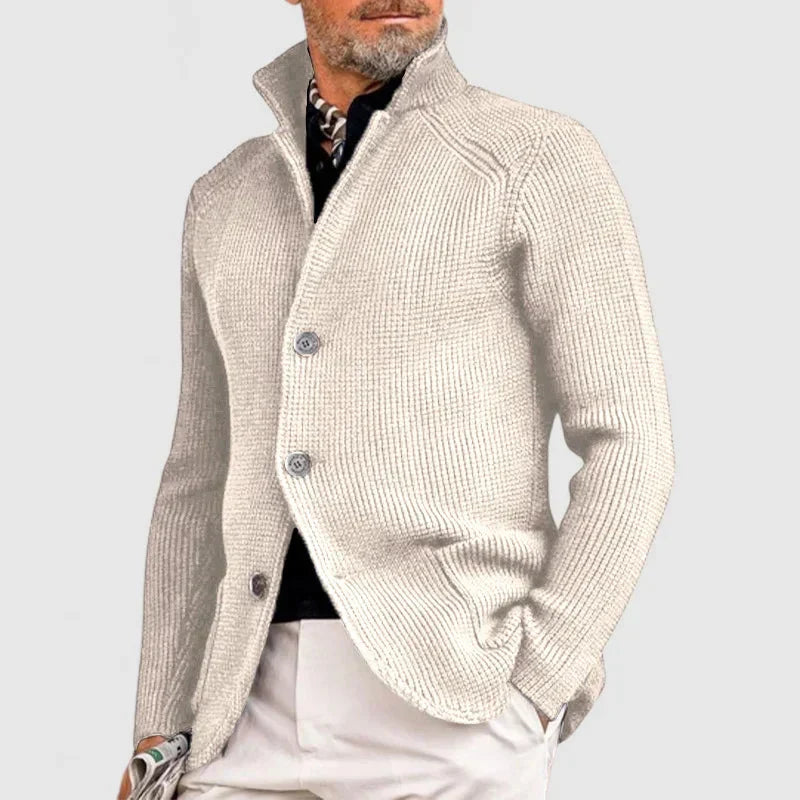 Maester - Elegant Long Sleeve Cardigan With Button