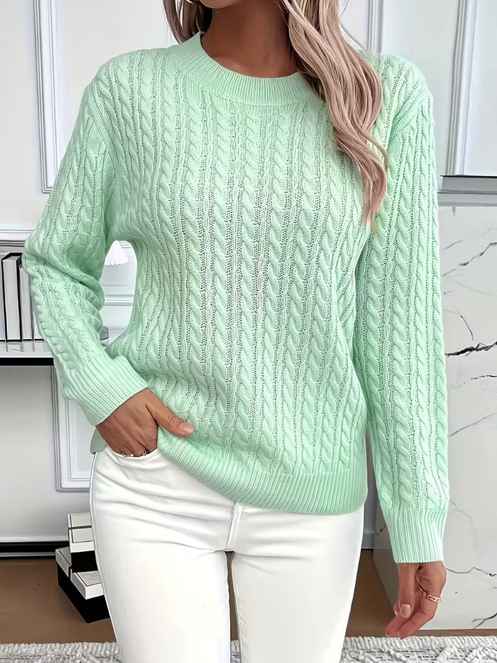 ADRIANA – CABLE-KNIT COZY LONG-SLEEVE SWEATER