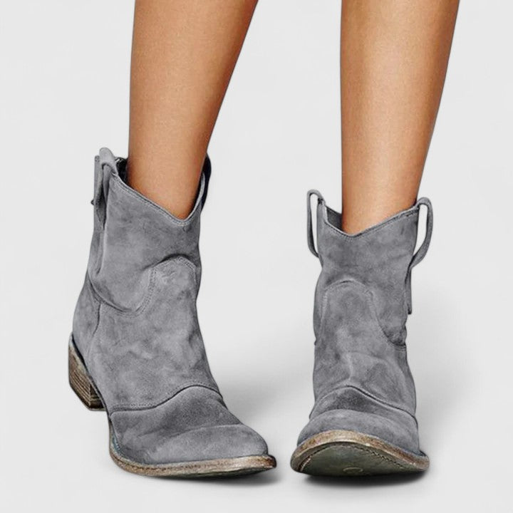 RILEY – SUEDE ANKLE COWBOY BOOTS