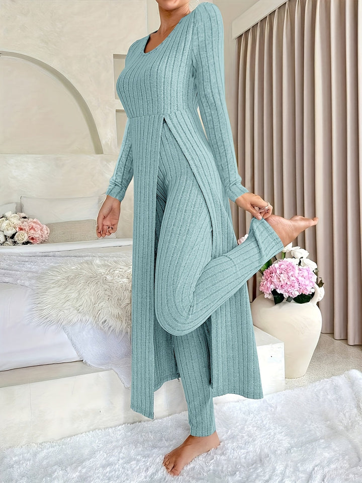Aldea - Cozy Two-Piece Ribbed Lounge Set