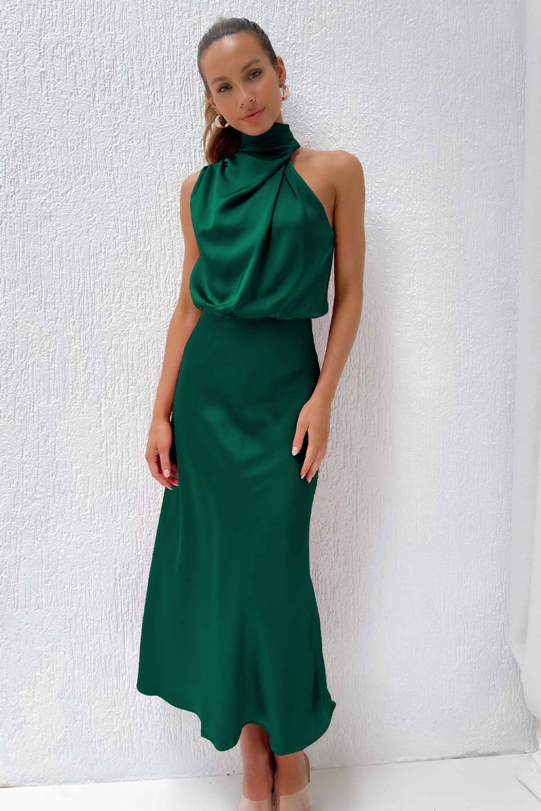 MADDIE – ELEGANT DRAPE NECK DRESS