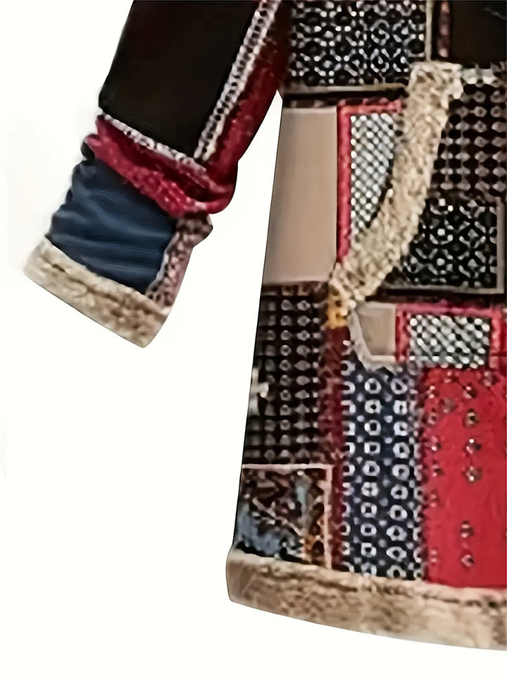 CYBELE – COZY PATCHWORK HOODED COAT