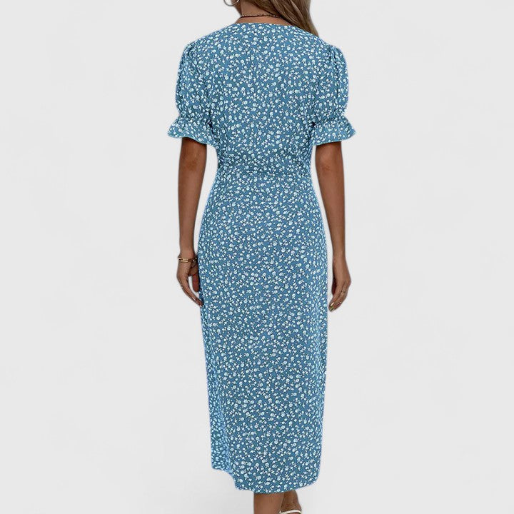 LEILA – BLOOMING CHARM WRAP DRESS