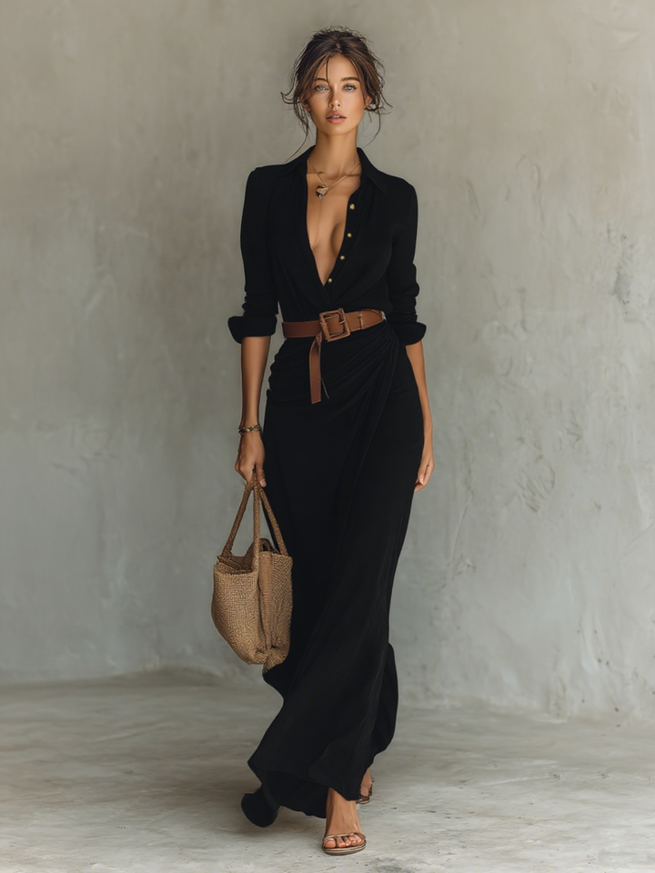 SCARLETT – ELEGANT DRAPE MAXI DRESS