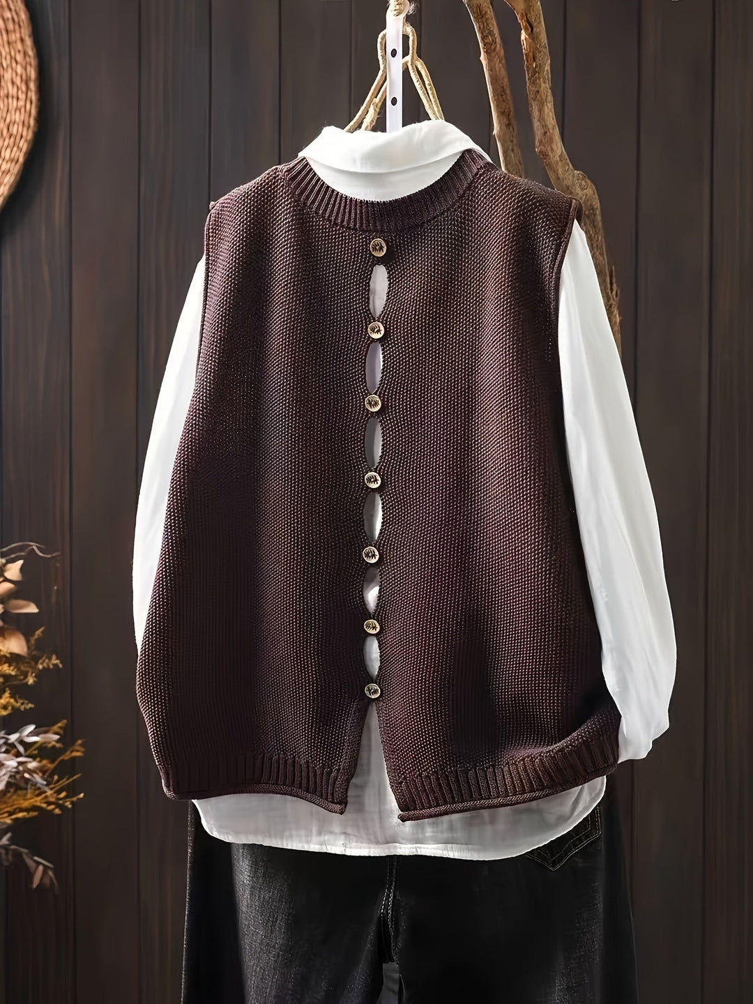 JANE – BACK BUTTON KNIT VEST