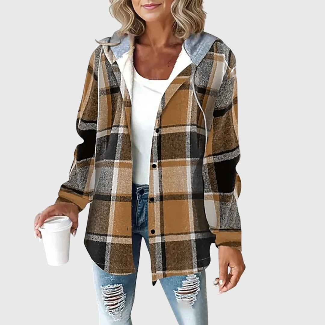 MORGAN – CASUAL PLAID HOODED SHIRT JACKET