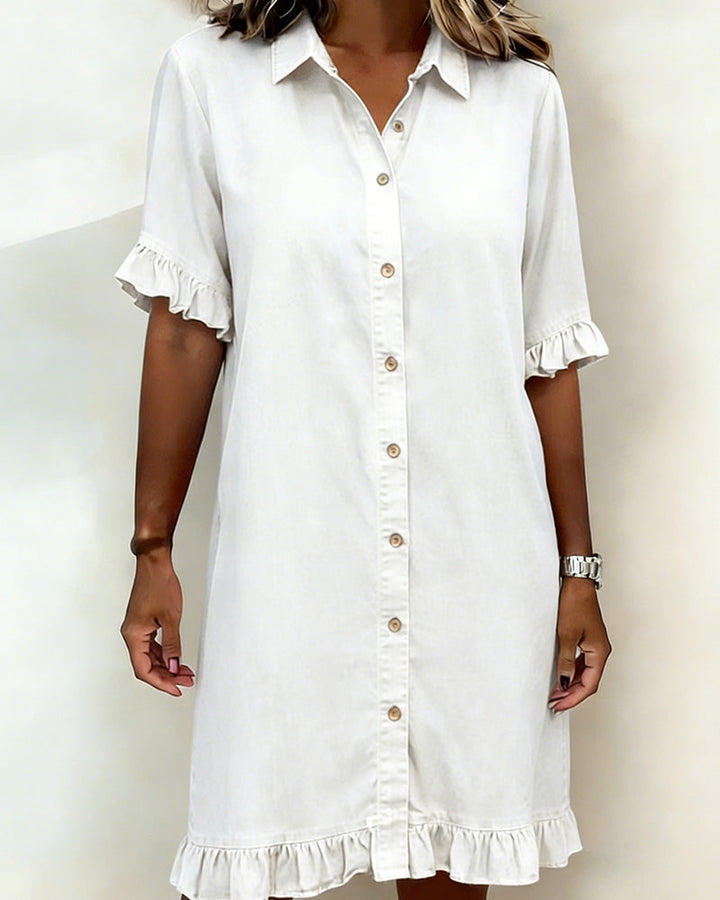 Light Blue Relaxed-Fit Washed Denim Dress