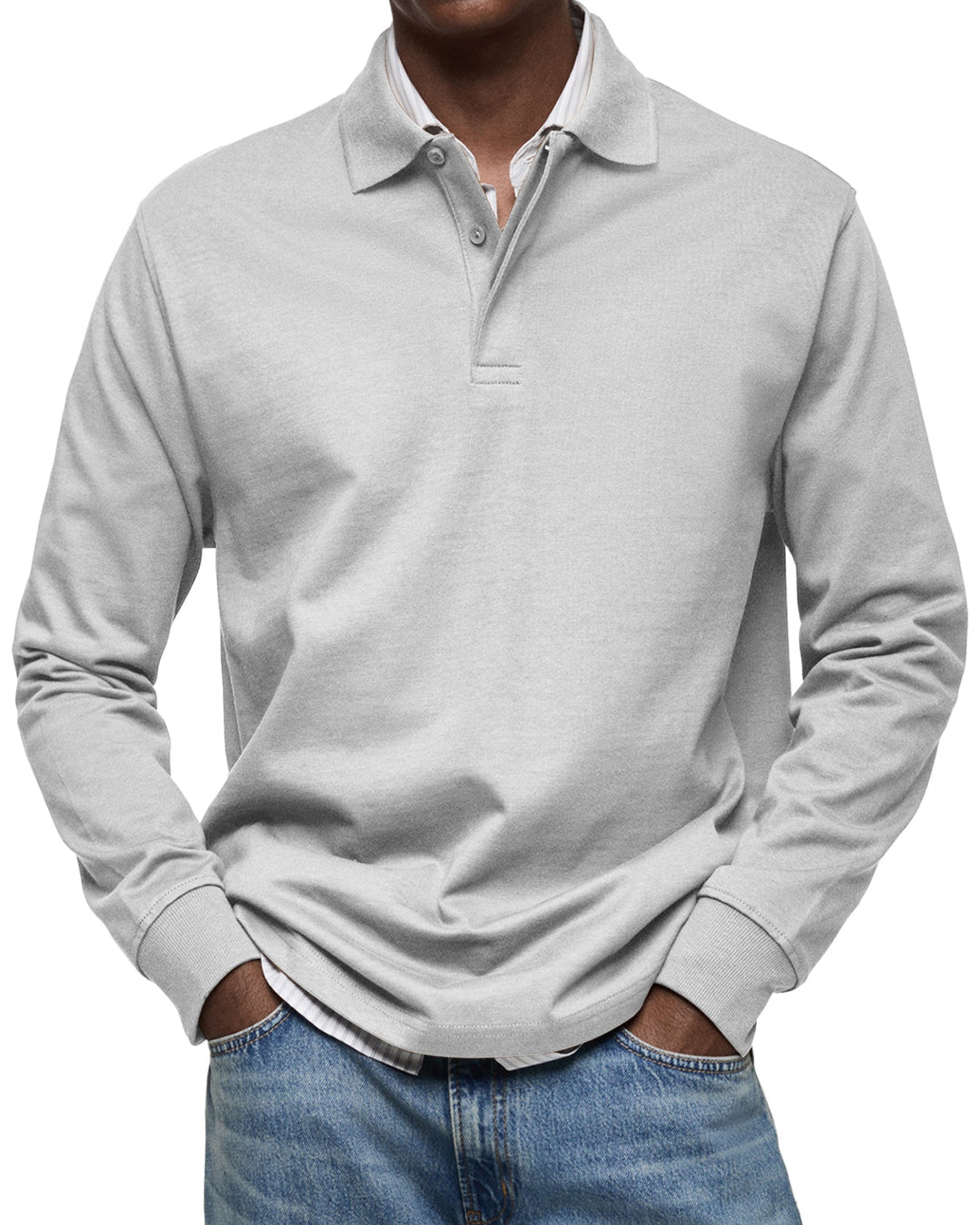 ALJUR - CASUAL LONGSLEEVE POLO