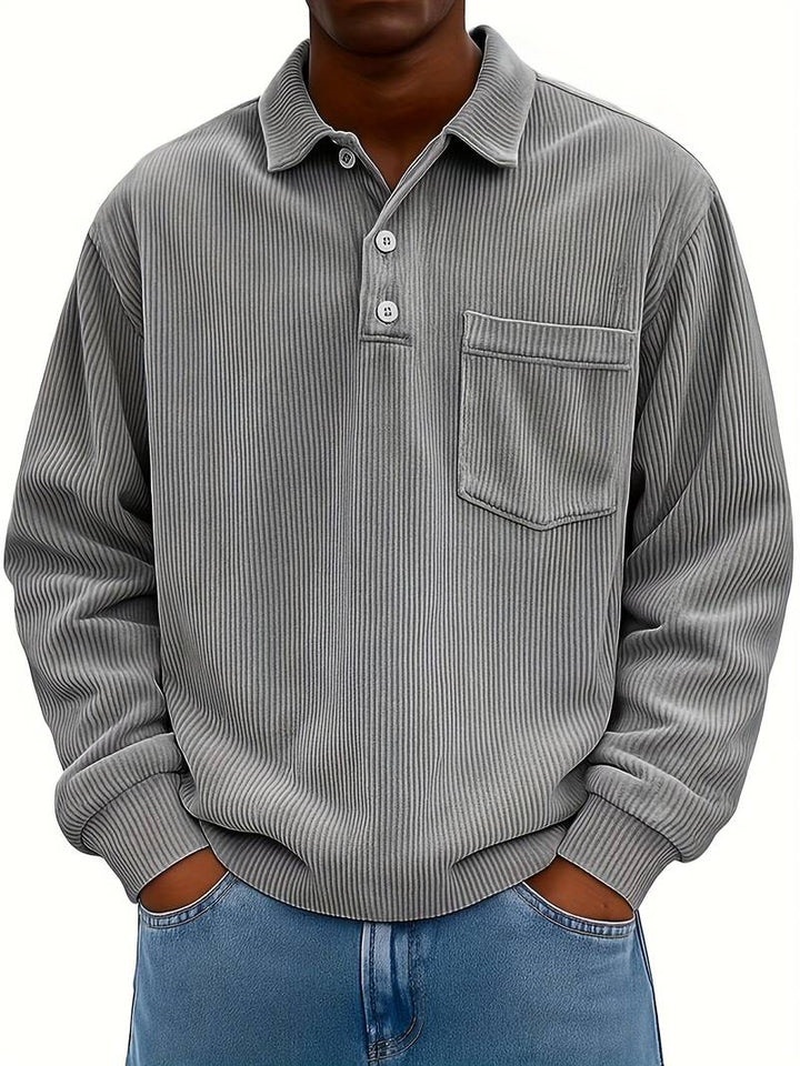 Hawkins - Long Sleeve Turn-Collar Corduroy Shirt