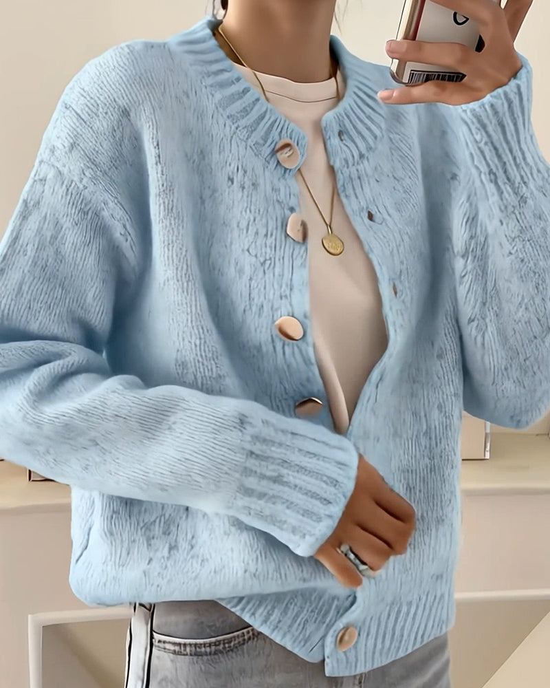 CLAIRE – COZY BUTTON-UP TEXTURED CARDIGAN