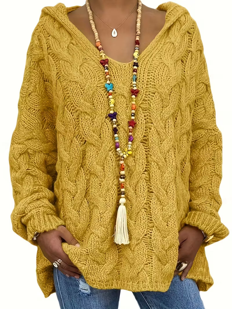 ISLA – CHUNKY KNIT HOODED SWEATER