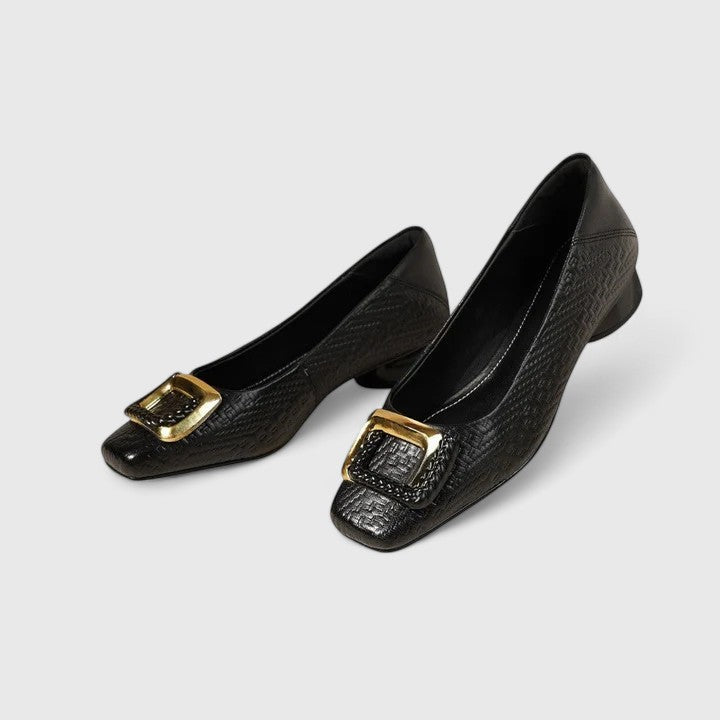 ALYSSA – BUCKLED TEXTURED LOAFER