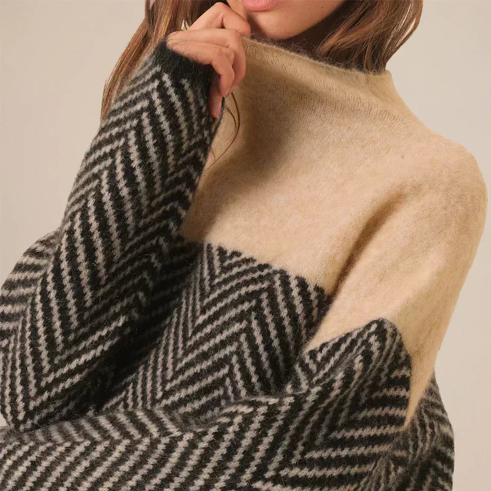LAUREN – COZY MODERN HIGH-NECK SWEATER