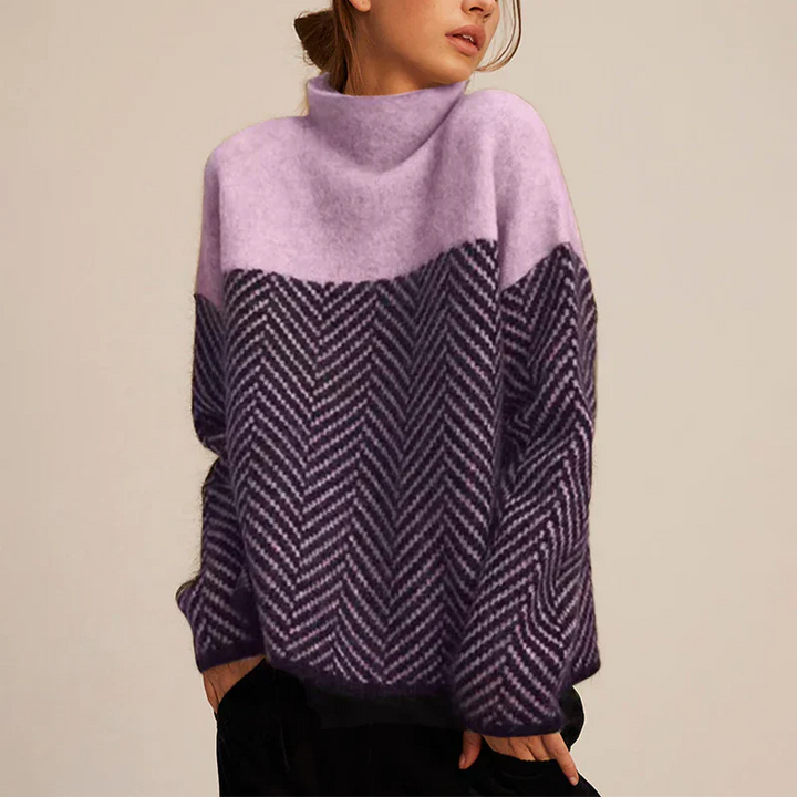 LAUREN – COZY MODERN HIGH-NECK SWEATER