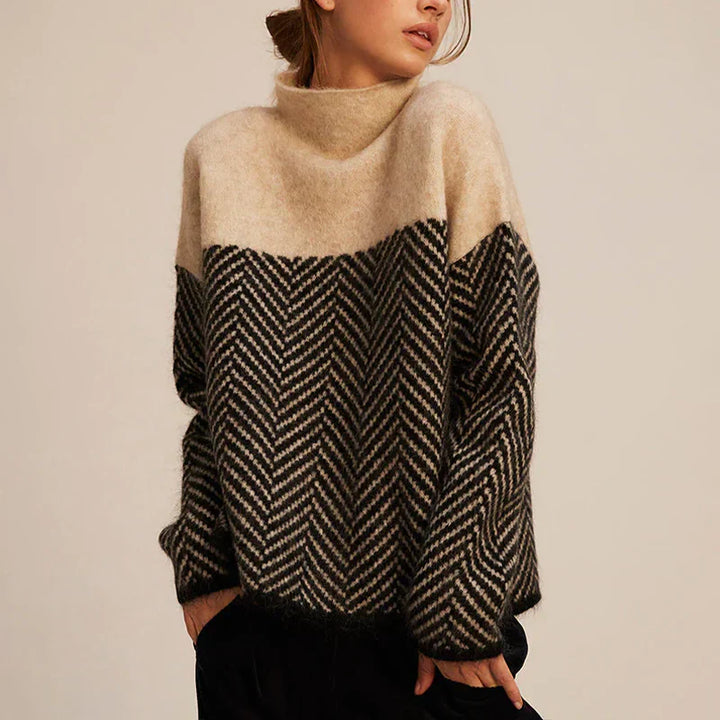LAUREN – COZY MODERN HIGH-NECK SWEATER