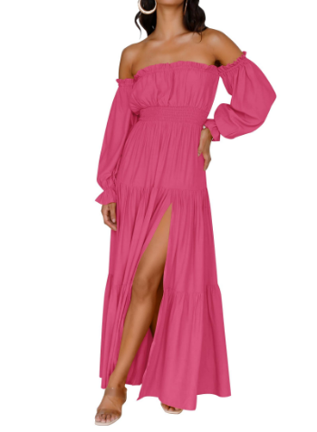 KENDRA – BREEZY ROMANCE OFF-SHOULDER MAXI DRESS