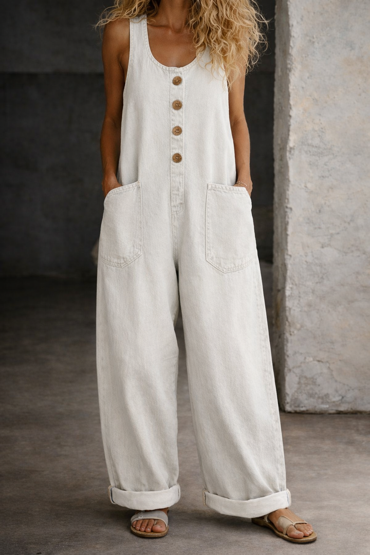 Adeline | Vintage Washed Cotton Denim Overalls