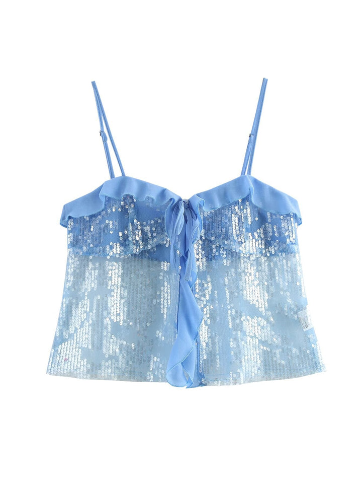 Jolene | Spaghetti Strap Sequin Top