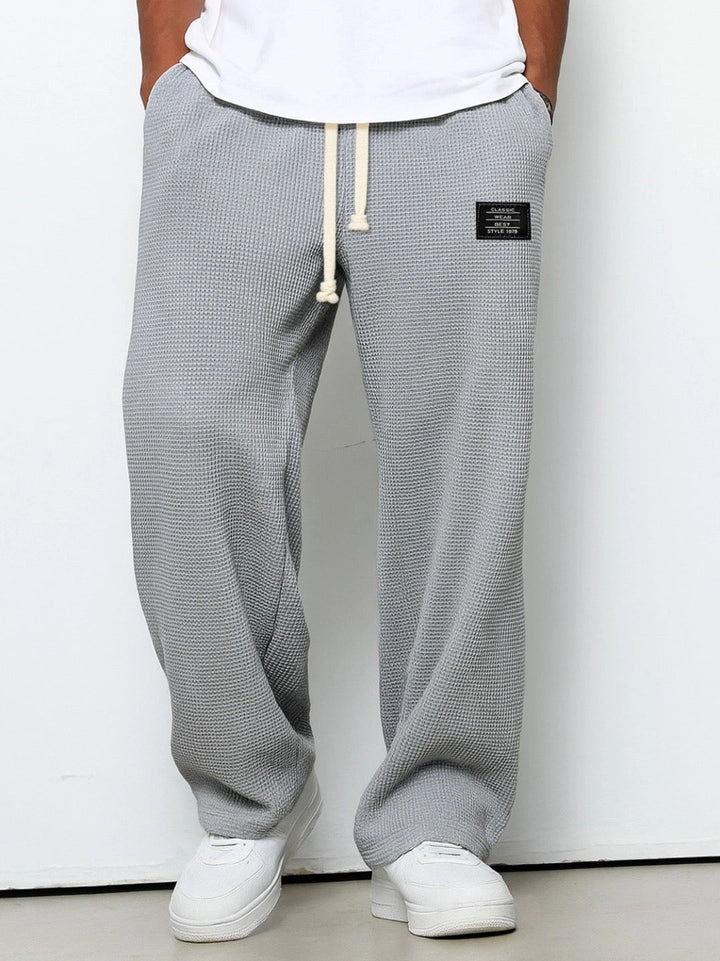 Daved - Casual Waffle Knitted Drawstring Pants