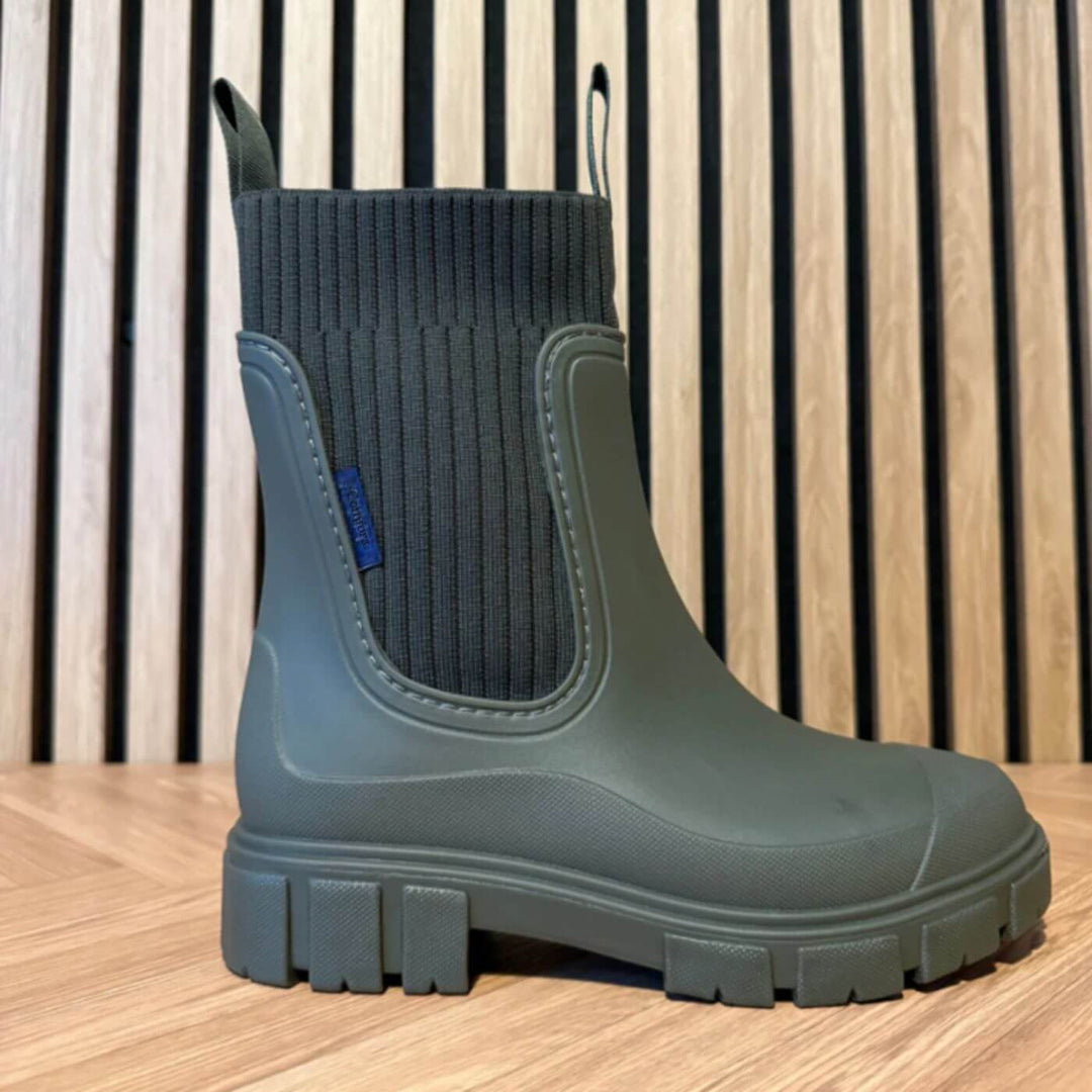 ARIANA – CHUNKY KNIT RAIN BOOT