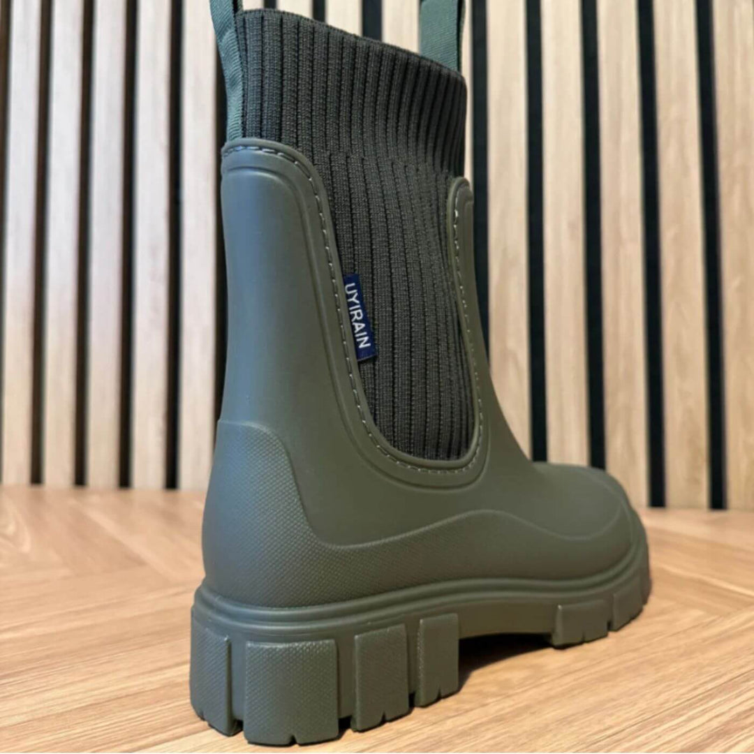 ARIANA – CHUNKY KNIT RAIN BOOT