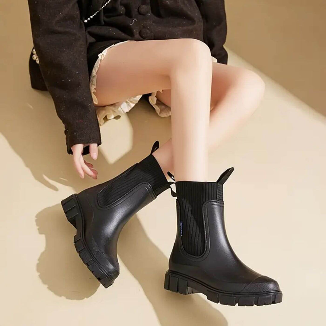 ARIANA – CHUNKY KNIT RAIN BOOT