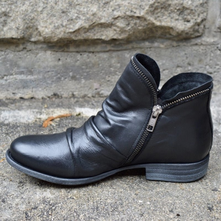 BROOKE – VINTAGE ZIP-UP ANKLE BOOTS