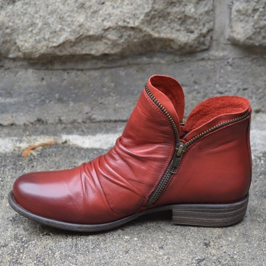 BROOKE – VINTAGE ZIP-UP ANKLE BOOTS