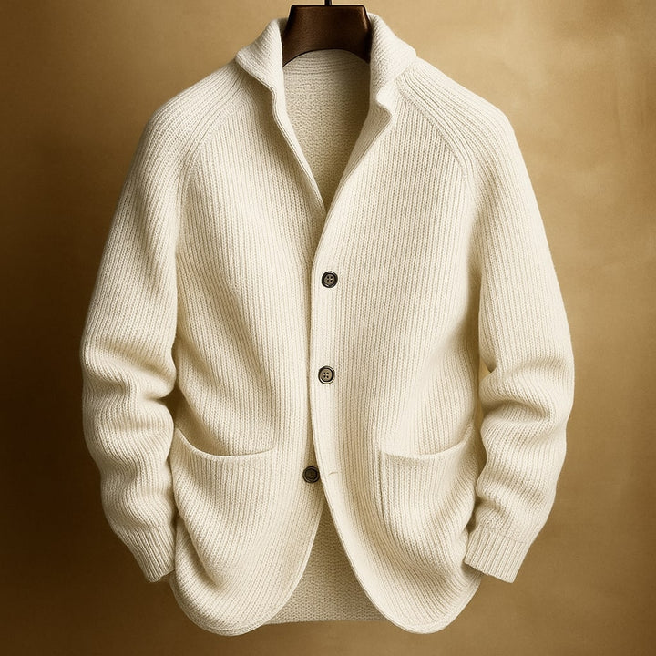 Silvoro - Ribbed Wool Cardigan For Men